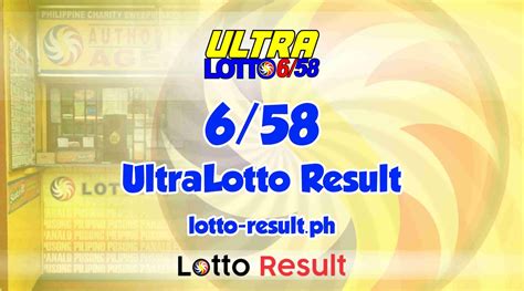 6/58 Lotto Result Today .